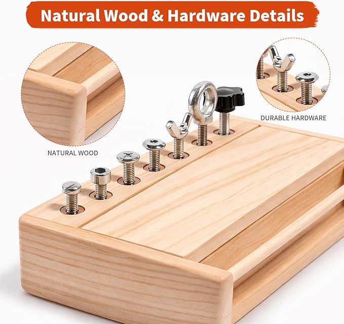 INIFEIDALA Montessori Screwdriver Board Set - Lock and Key Toy,Busy Board Toys for 3 4 5 Year Olds Boy Birthday Gifts,Kids Tool Set, Preschool Learning Sensory Fine Motor Skills STEM Toys