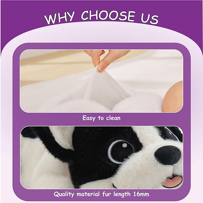 GILFWM 25" 5 lbs Dog Weighted Stuffed Animals :Big Large Weighted Plush Animal，Cute Plushie Pillow Toys,Soft Washable Weighted Plush Pillowfort Gifts for Adults Kids Girls Boys