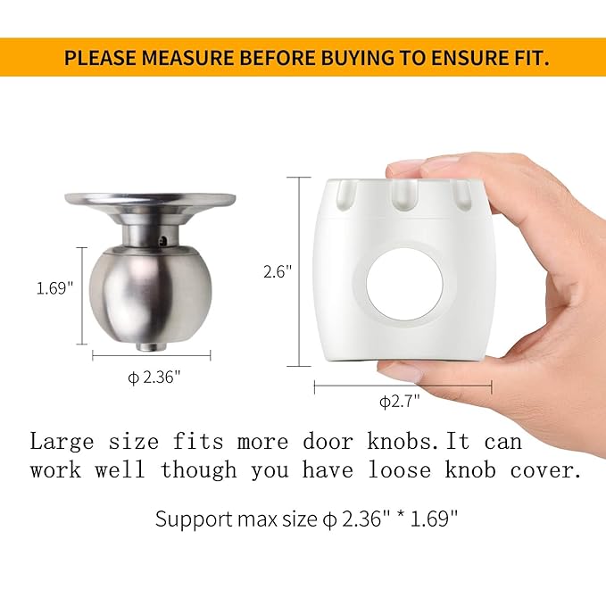 Door Knob Safety Cover, 4 Pack Baby Safety Door Handle Cover, Screw Thread Design, Reusable, Reliable Solution to Prevent Kids from Popping Off the Covers