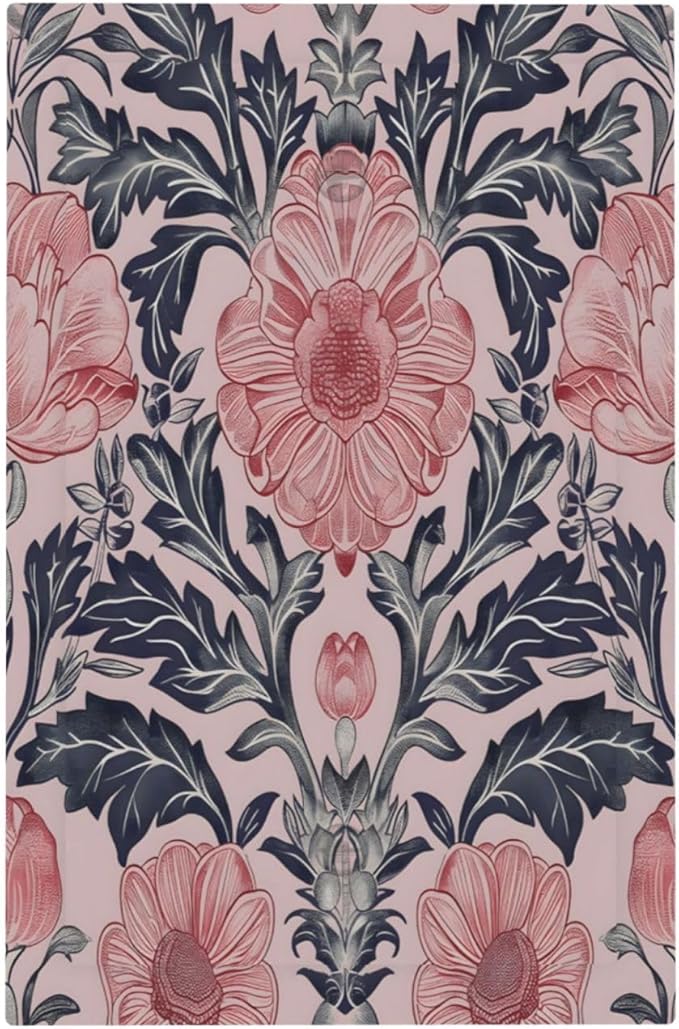 Pink Floral Vintage Botanical Boho Flower Light Switch Cover Plate 1 Gang No Device Blank Electrical Wall Plates Faceplate Decorative Switch Plate Covers for Farmhouse Home Decor
