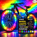 BLITZU Bike Wheel Lights, Bicycle Spoke Decorations Light for Night Riding, 2-Tire Pack 7 Colors in 1 Fun Bright Patterns, Disco LED Safety Strip Light, Bike Accessories for Kids, Boys, Girls, Adults