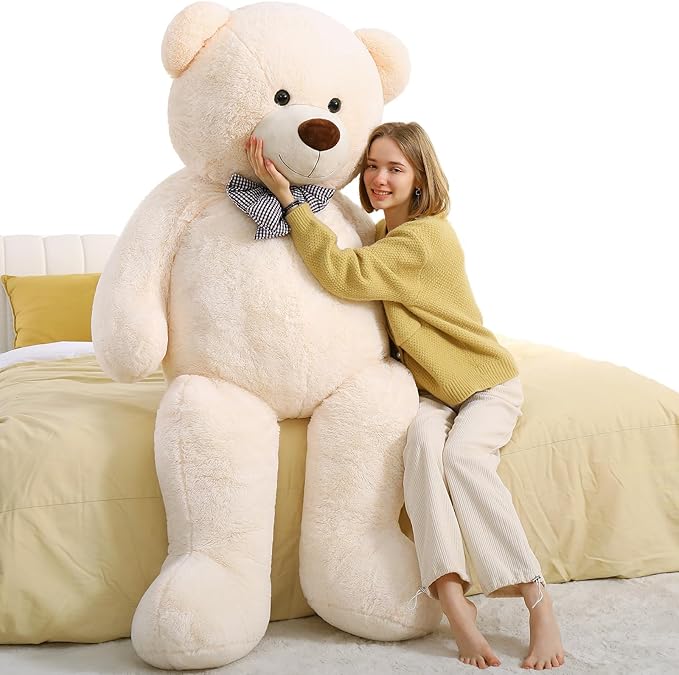 Toys Studio 71 inch Extra Large Teddy Bear Jumbo Plush White Toy Big Polar Bear Stuffed Animal Lifesize Gift Decorations for Girlfriend Girls Women Wife Christmas Birthday Valentines Day