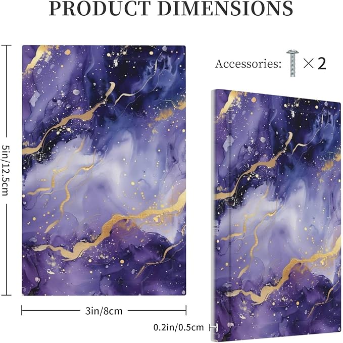 Decorative Light Switch Plate Covers Modernity Abstract Purple Golden Marble 1 Gang No Device Switch Cover Plate Single Blank Wall Plate Switchplate Electrical Faceplate