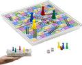 Mini Snakes and Ladders Board Game Set -6″, Magnetic Folding Travel Board Game for Kids (Pocket Crystal Style)