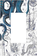Nautical Vintage Map Octopus Mermaid Lighthouse Boat Decorative Outlet Covers 1 Gang Single Rocker Light Switch Cover Plate Wall Plates GFCI Faceplate for Bathroom Kids Room Decor