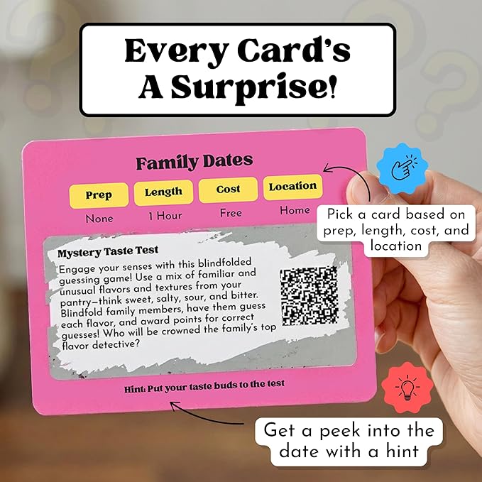 Happy Duo Family Dates 40 Scratch Off Cards – Summer Activities for Kids & Tween – Family Games for All Ages from Kids