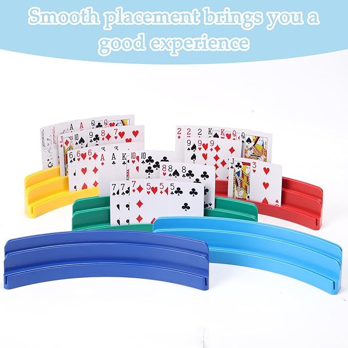Three-Layer Design Playing Cards Holders，Playing Card Holder for Kids Adults Hands Free Card Holder for Family Card Game Nights Poker Parties