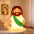 magical JD Little Jesus Night Light, Mini Silicone Jesus Lamp, Dimmable Rechargeable Touch Bedside Lamp for Nursery & Kids, Ideal Religious Gift for Christmas, Easter and Baptism (Green)