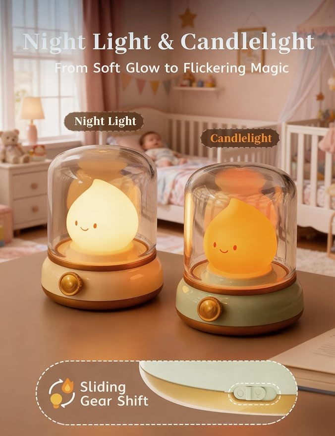 Smiley Night Light for Bedtime, Rechargeable Portable Bedtime Small Read Lamp, Dimmable, Timer, Cute Light for Kids, Mothers, Toddlers, Teens