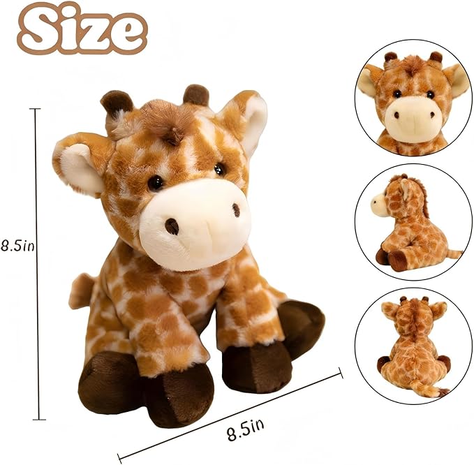 OROZCOR Giraffe Stuffed Animal, Cute Giraffe Plush Toys 8.5in, Soft Giraffe Stuffed Animals Gifts for Kids Baby Girls Boys (Giraffe)