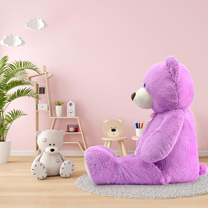 Toys Studio Ultra Soft Teddy Bear 51 inch Giant Stuffed Animal Large Stuffed Bear Plush Toy for Girls Mother's Day Valentines Gifts Christmas Kids Baby Shower, Purple