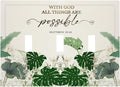 Decorative Light Switch Cover Plate Boho Green Monstera Leaf Inspirational Quotes 3 Gang Wall Plates for Electrical Outlets Triple Toggle Switch Plate Covers Outlet Covers Faceplate