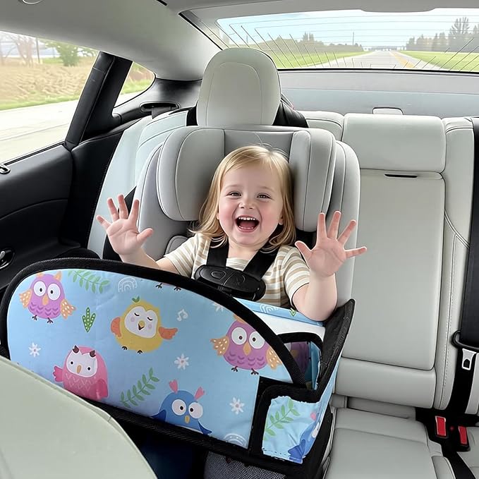 Kids Travel Tray, Car Seat Tray for kids Travel, Toddler Road Trip Essentials With Drawing Kit, Toddler Lap Desk Organizer for Car, Carseat Table for Airplane