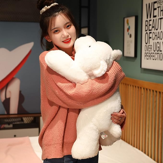 Weighted Stuffed Animals, 19.7" 3.3lbs Weighted Bear Stuffed Animal Toy Cute White Bear Plush Pillow Weighted Plush Animals Toy