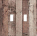 Decorative Switch Plates Retro Wood Brown Farmhouse Barn Wooden 2 Gang Double Toggle Outlet Light Switch Cover Wall Plate Electrical Faceplate for Farmhouse Cabin Decor