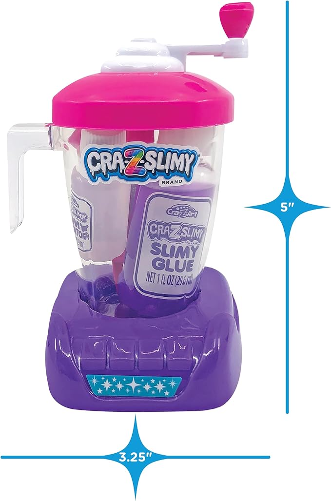 Craz-Slimy Crazy Blendz DIY Slime Making Mixer - Assorted Colors - Kids DIY Slime Craft Kit, Easter Basket Stuffer, 5" x 3.25" (Pack of 2)