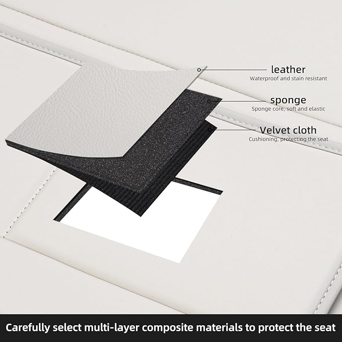 TAIKOO Back Seat Protector,Preventing the Impact of Children Stepping on the Seat Backrest,Beautiful appearance and easy to clean,black (Cream White -2 pcs)