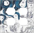 Nautical Vintage Map Octopus Mermaid Lighthouse Boat Outlet Covers 2 Gang Double Duplex Decorative Light Switch Covers Electrical Wallplates Socket Faceplate for Bathroom Kids Room Decor
