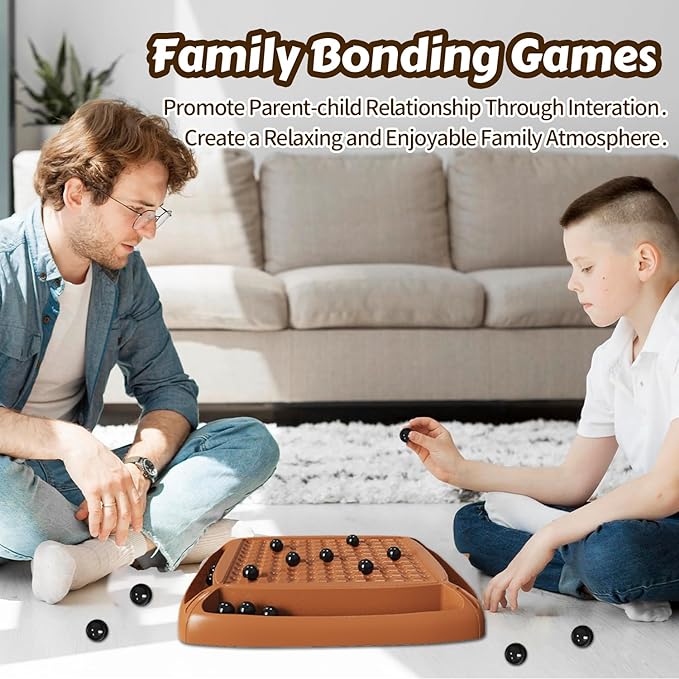 Magnet Game, Magnetic Game Chess 40 Piceses, Family Games for Kids and Adults, Board Game for Kids 8-12 Family Games Night 2-4 Players, Gifts for Teens Kid (Brown)