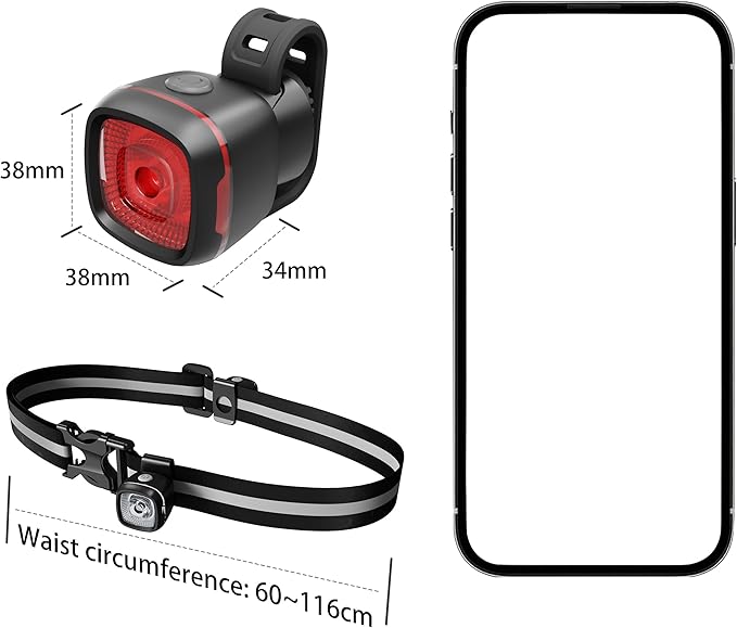 Bicycle Front & Rear Lights, Type-C Rechargeable LED Bike Light Set, IPX6,Waterproof Flashlight for Night Riding, Safety Headlight Taillight, Kids Girls Children's Bicycle Accessories
