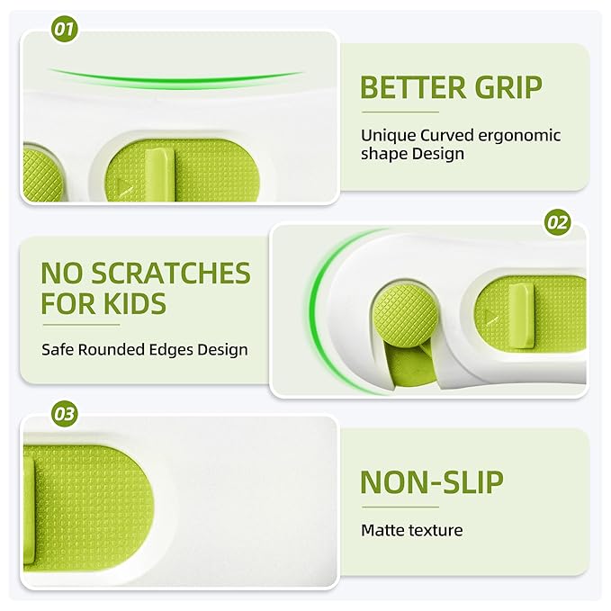 5-Pack Child Proof Refrigerator Lock with 3M Adhesive, Baby Child Safety Cabinet Locks, Kids Safety Fridge Locks for Oven Drawers Freezer Door Latches- Green