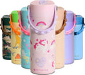 Elemental Insulated Kids Water Bottle, Stainless Steel Water Bottle with Straw Lid & Pop-It Handle, Leak-Proof Water Bottles for School, Boys or Girls, Travelling and Sports, 18oz - Unicorn Magic