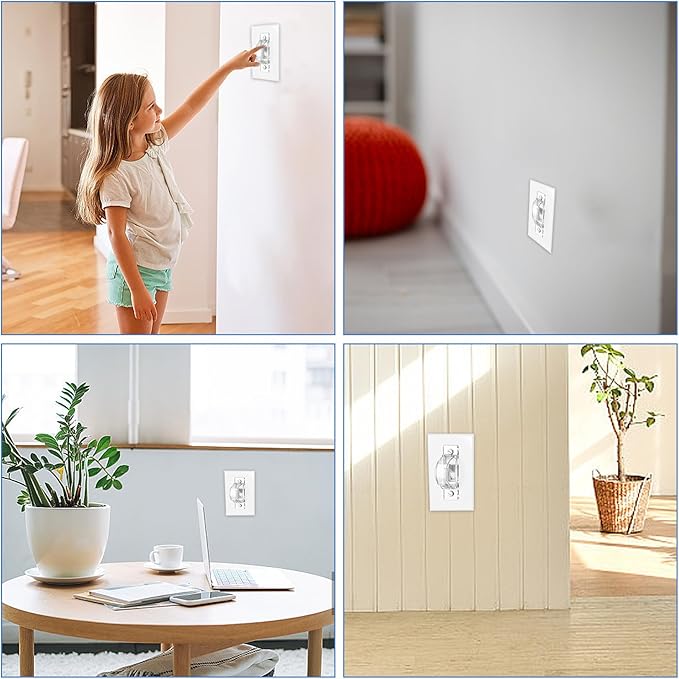 Light Switch Guard, 4 Pack Clear Light Switch Lock, Light Switch Cover Guard, Child Proof Light switch cover, Prevent Children and Adults from Accidentally Turning Your Lights on or off