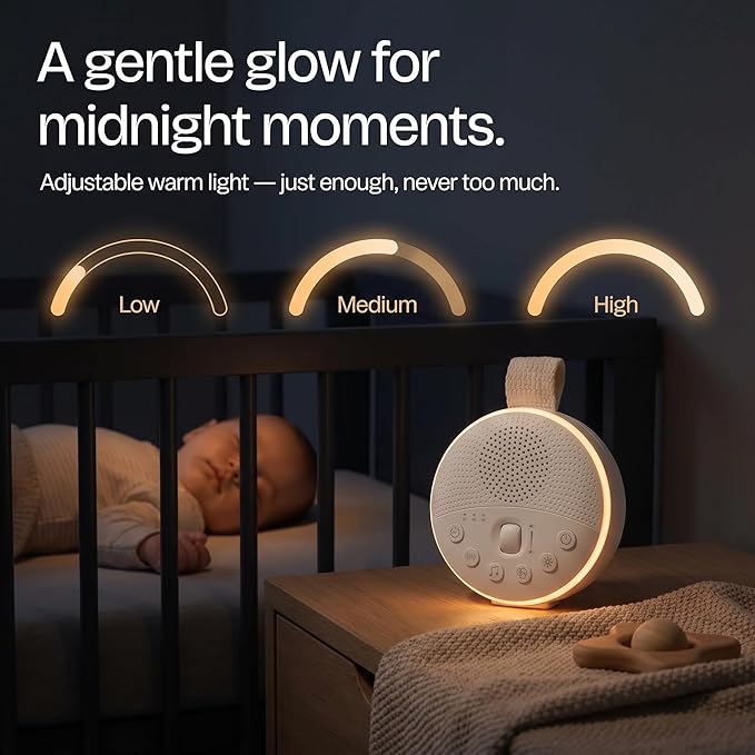 White Noise Machine for Baby & Adults with 21 Relaxing Sounds & Adjustable Night Light, Rechargeable & Portable Sleep Aid for Home & Travel