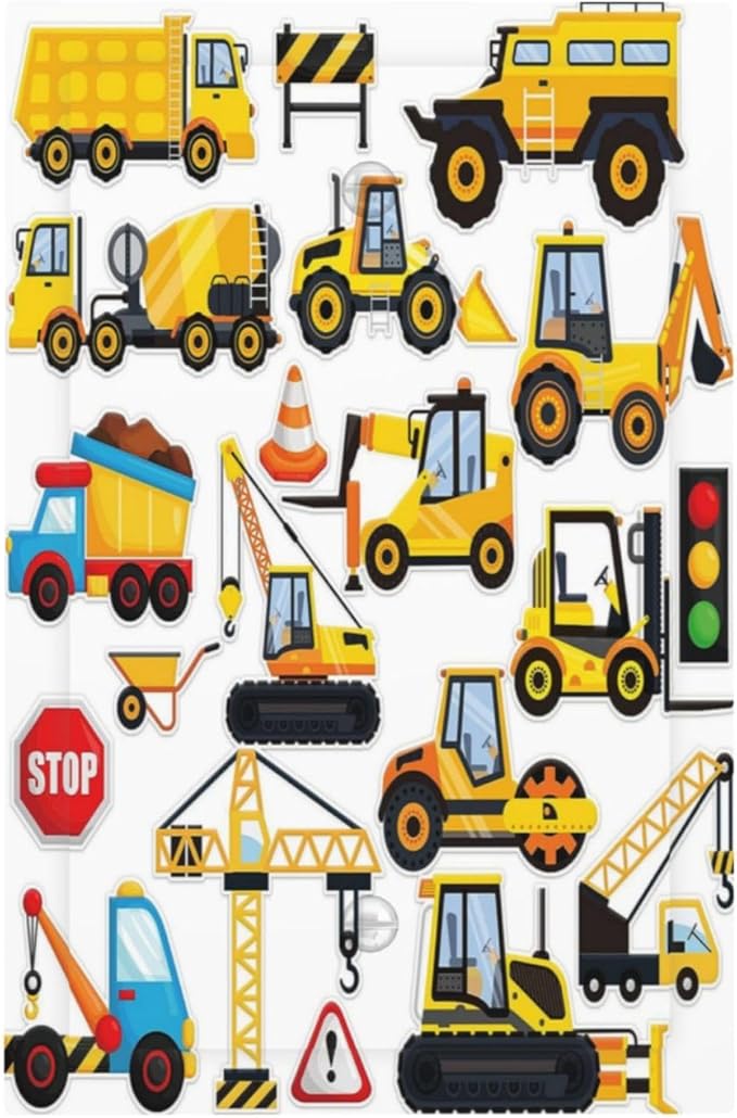 Yellow Truck Cartoon Transportation 1 Gang Light Switch Cover No Device Wall Plate Decorative Blank Switchplate Electrical Faceplate for Kidroom Bathroom Home Living Room Bedroom Art Panel Decorate