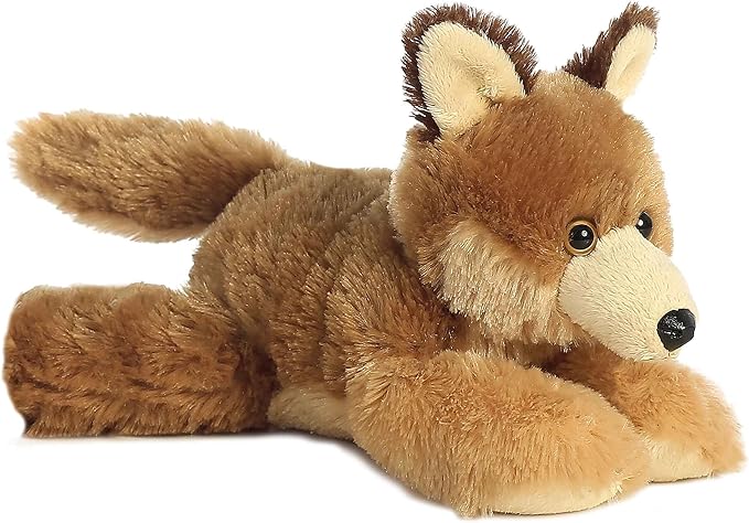 Aurora® Adorable Mini Flopsie™ Clever Coyote™ Stuffed Animal - Mini Companions Ready for Playful Adventures - for Kids All Ages, Toddlers, Adults, and Families - Brown 8 Inches