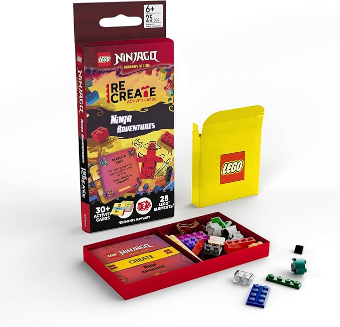 LEGO NINJAGO Recreate Activity Cards – Ninja Adventures | Ninja-Themed Building Game with 30+ Activity Cards & 25 LEGO Elements | Ages 6+