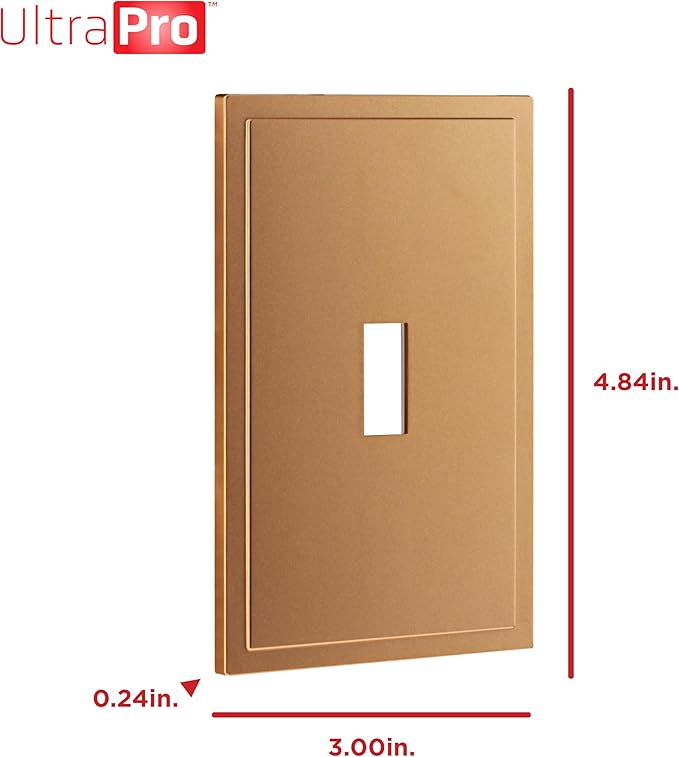 UltraPro Screwless Toggle Switch Wallplate, 1-Gang – Modern Snap-On Cover, Child-Safe, Durable Polycarbonate, Easy DIY Installation, Brushed Bronze, 85749
