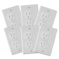6-Pack Safety Innovations Self-closing (2 Screw) Decora Outlet Covers- An Alternative To Wall Socket Plugs for Child Proofing Outlets (White)
