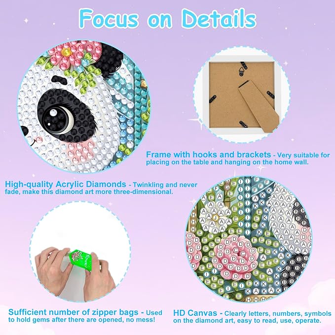 Nardoll Diamond Art Kits - Arts and Crafts - Diamond Art Painting with Wooden Frame - GEM Art for Girls Boys Adults Beginners Home Wall Decor Gifts