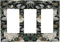 Light Switch Covers William Morris Vintage Floral Plants And Birds 3 Gang Rocker Electrical GFCI Decorative Triple Outlet Wall Plate Cover Switchplate for Bedroom Home Decor