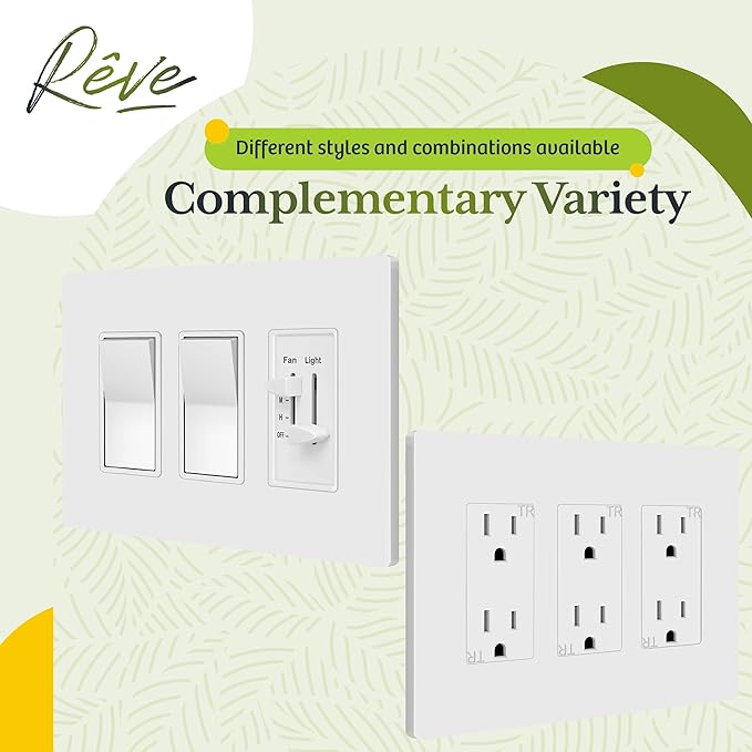 TG Screwless Decorator Wall Plates Child Safe Outlet Covers, Size 3-Gang 4.50" H x 6.30" L, Unbreakable Polycarbonate Thermoplastic, UL Listed, Glossy, White (1 Pack)