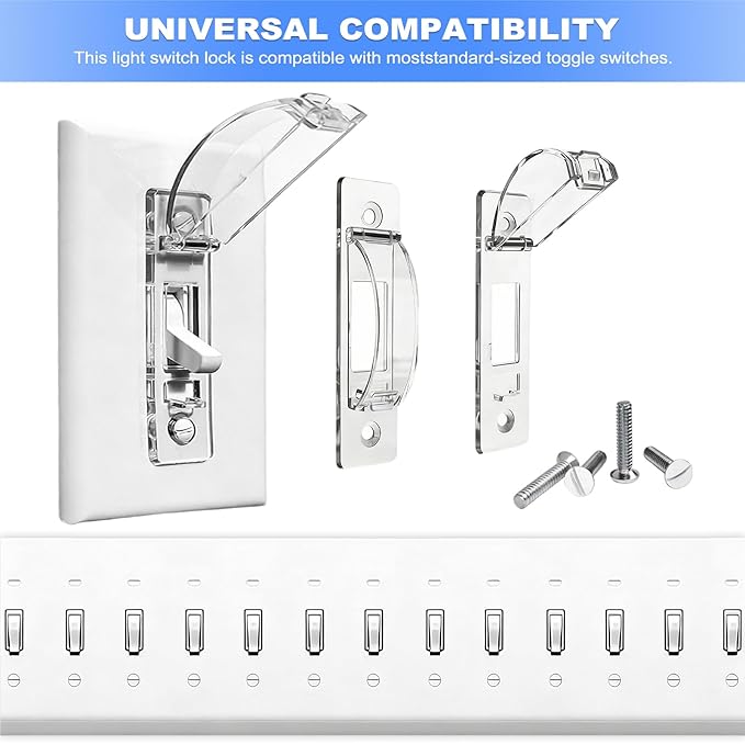 Light Switch Guard, 4 Pack Clear Light Switch Lock, Light Switch Cover Guard, Child Proof Light Switch Cover, Prevent Children and Adults from Accidentally Turning Your Lights on or Off