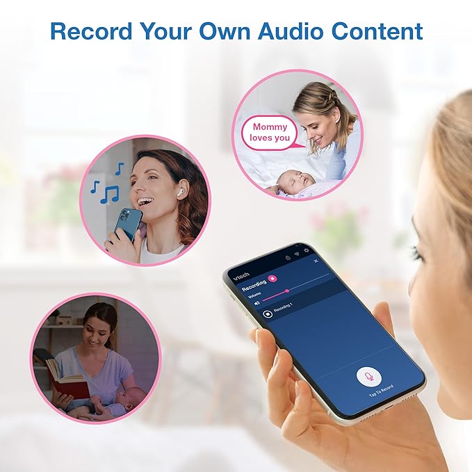 VTech BC8113 V-Hush Plug Sleep Training Soother with 40 Stories/Songs/Sounds & Record Your own Voice. Bluetooth Speaker, 250+ Multi-Color Night Light, No Batteries & No Cords Required