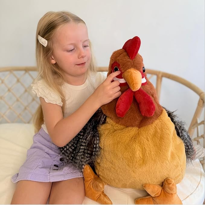 BENINY Giant Chicken Stuffed Animal, Realistic Jumbo Hen Plush Toy, 25.5" Cute Stuffed Rooster for Kids Girls Boys on Easter Christmas Birthday, Soft Farm Stuffed Animals Gift