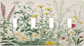 Rustic Wildflower Green Plants Daisy Floral Light Switch Covers Quad Toggle Electrical Faceplate 4 Gang Wall Plate Decorative Switch Plates For Farmhouse Bed Room Decor