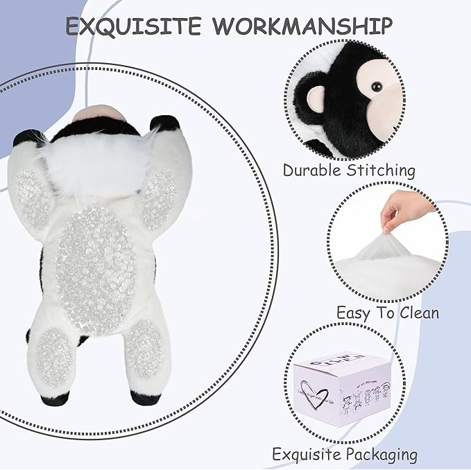 GILFWM Weighted Stuffed Animals Monkey - 25" Big Toy Pillow Plushie Gifts for Kids Boys Girls & Adults, 5 lbs Extremely-Soft Washable Plush Pillowfort