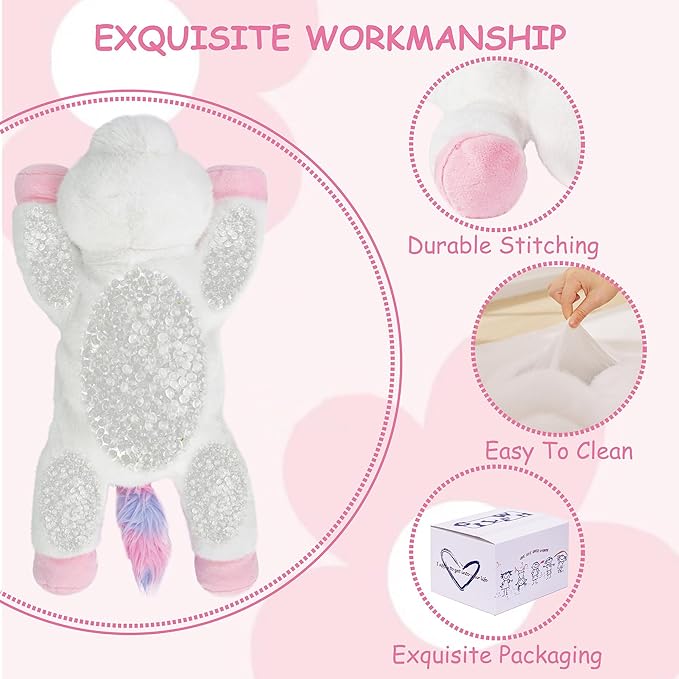 GILFWM Unicorn Weighted Stuffed Animals - 25" Big Stuffed Animal Toy Rainbow Pillow for Girls Boys Kids, 5 lbs Soft Washable Weighted Plush