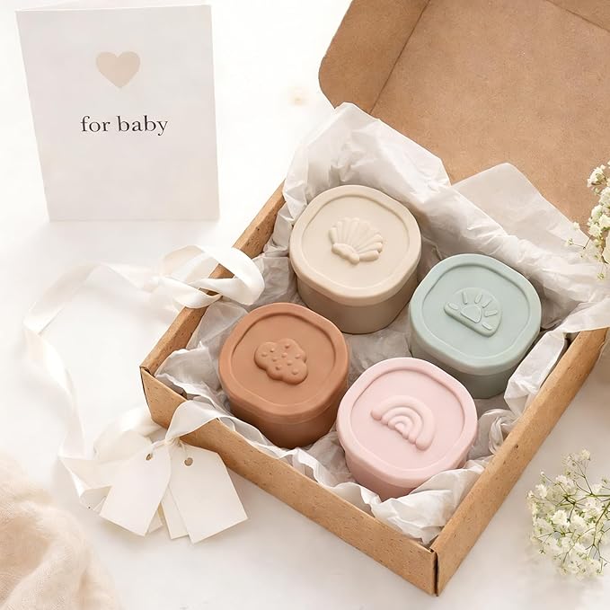 Baby Food Containers with Lids Silicone Baby Food Storage Containers for Infants & Toddlers, Leakproof Freezer-Safe Reusable Baby Food Jars for Breastmilk & Solid Foods, 4oz Silicone Containers 8PK
