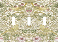 William Morris Vintage Strawberry Bird Botanical Decorative Switch Plates 3 Gang Wall Plate Triple Toggle Light Switch Cover Faceplate Electrical Wall Panels for Farmhouse Home Decor