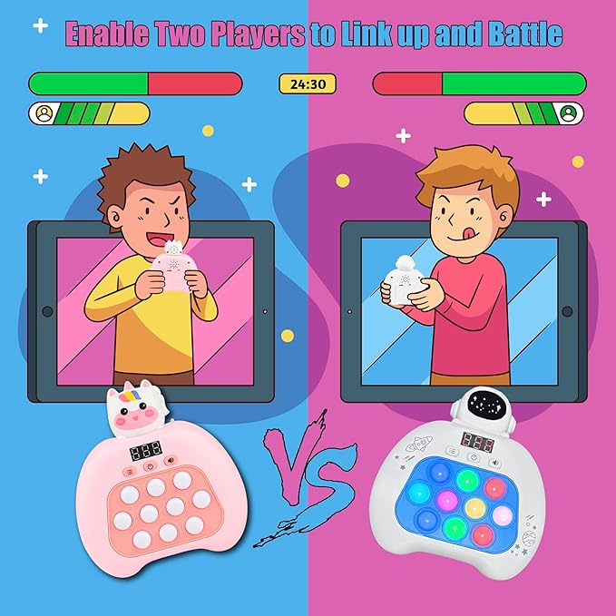 Fidget Toys for Kids, Handheld Puzzle Game with LED Screen & Multiplayer Mode, Sensory Toys for 3-12 Year Old Girls Boys, Fun Battle Gifts for Friends（Christmas）