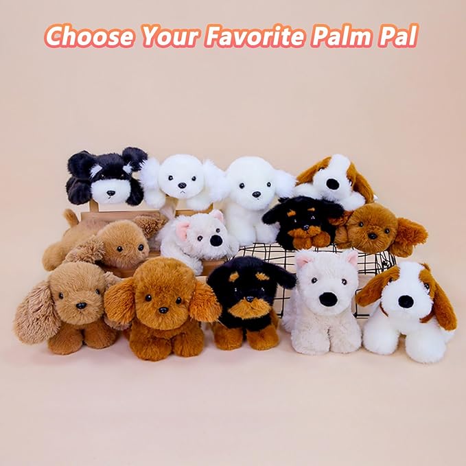 PEACH CAT Golden Retriever Dog Stuffed Animal Cute Puppy Plushies Small Plush Toys Gifts for Kids Brown
