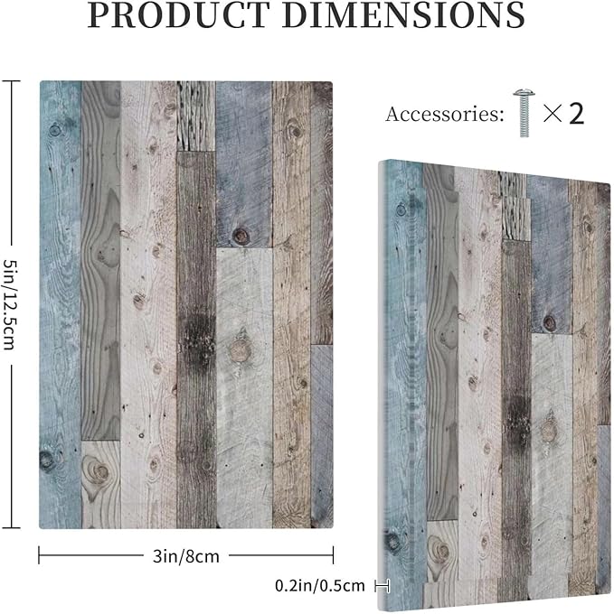 Decorative Blank Receptacle Outlet Covers Vintage Rustic Country Wood Aqua Teal Wood Blue Wooden Board Kitchen 1-Gang No Device Light Switch Mid Size Electrical Face Wall Plate Unused Outlets/Switches