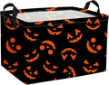 Essme Rectangular Halloween Basket,Kids Baskets Empty with Handles for Kids Halloweens Room Decor,Boys and Girls,Candy Basket（Funny face）