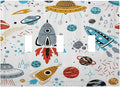Cartoon Space Rocket Boys Universe Planet 3 Gang Light Switch Covers Decorative Unique Triple Toggle Wall Plate Electrical Faceplate Switchplate for Nursery Kidroom Bedroom Home Decor