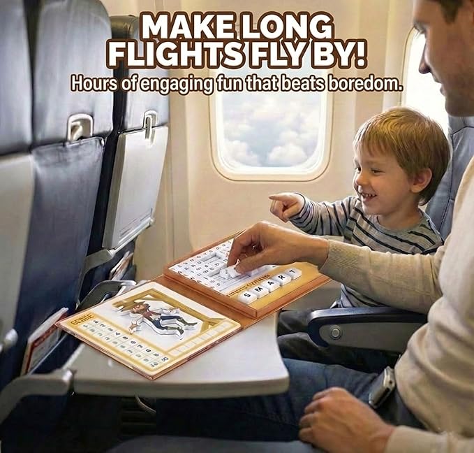 Magnetic Hangman Board Game for Kids Ages 4-10 - Reusable Travel Toys with - Airplane Educational Road Trip Essentials Screen-Free Learning,Easter Gift